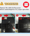 Installation steps for the battery connection on the 12V Two-Seater Ride On Motorcycle for Kids - 3-Wheel Electric Motorbike.