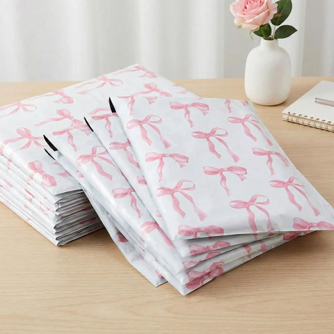 Pink Bow Poly Mailers 10x13 Inch 200 Count Heavy Duty Waterproof Self Adhesive Shipping Bags For Boutique Shops Small Biz And Gift Packaging Options Today