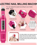 Electric nail milling machine components for Gel Nail Polish Kit With UV Light And Drill, 53-Piece Set Featuring 35 Color Gel Polishes, 5 Top And Base Coats, Nail Art Tools, Pro Grade At-Home Salon Starter Kit For Women Teens Girls