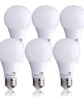 Six Nine Watt A19 LED Bulbs 2700K Warm White, 60 Watt Equivalent, Non Dimmable Home Decor Lighting, Energy Saving Bedroom Light Bulbs