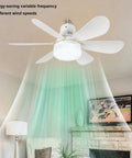 40W Small Ceiling Fan with Lights, Remote, 3 Color Temps, 520mm White, energy-efficient design with four white blades.