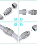 1-Inch NPT Liquid-Tight PVC Conduit Connector Double-Ended Straight 180 Degree Two-Way Fitting installation illustration