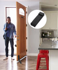 Kickdown Door Stop Stainless Steel No Punchin Install Heavy Duty Door Wedge used on door in home setting