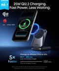 Prime 3 In 1 Wireless Charging Station With AirCool Tech 25W Qi2.2 MagSafe Charger for iPhone 17 showcasing fast charging capabilities
