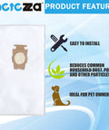 Six Pack Kirby Vacuum Dust Bags Cloth Style F Replacement for Avalir Sentria Ultimate G with features list