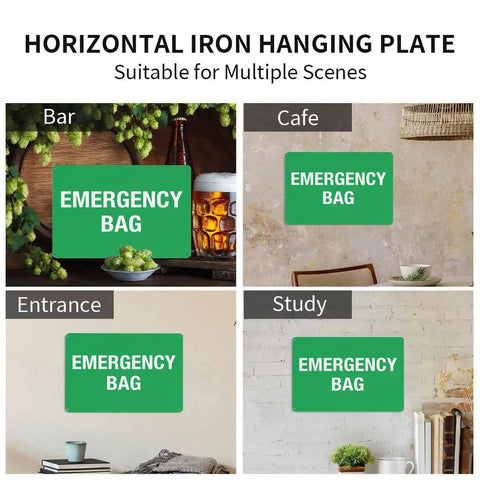 Emergency First Aid Sign For Outdoor Use 8 By 12 Inch Wall Decor For Home Office Shop Warehouse Factory Workplace Storage Zone Marker Plaque High Visibility Aluminum Notice With Bold Text For Clear Readability in various settings.