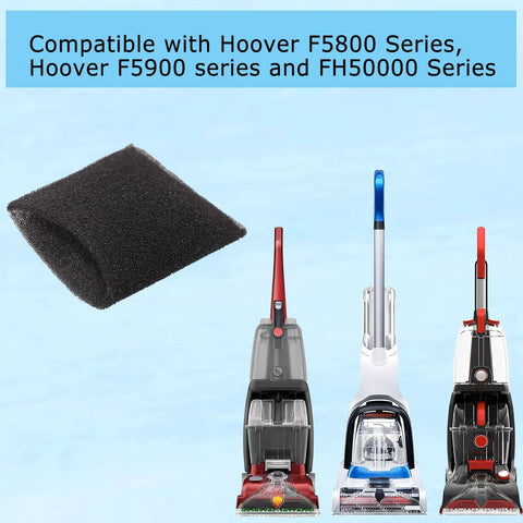 Four Pack Foam Tank Filter Replacement For Hoover Steam Vacuum Cleaners F5800 Series And Compatible Models Fits C3820 F5914-900 F5915-900 F5917-900 F5918-900 FH50015 FH50045 440007364 38762014 And More