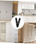 Close-up of hidden stainless steel door hinges, 4-pack, heavy-duty weather-resistant door and cabinet hardware
