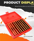 Ten Pairs One Eighth Inch By Six Inch Precision Parallel Steel Sets For Machinists Pro Grade Quality With Ultra Tight Plus Or Minus Two Ten Thousandths Inch Accuracy From Half Inch To One And Five Eighths Inch in red storage case