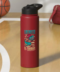 Red Dinosaur Lacrosse Water Bottle With Insulated Stainless Steel Double Wall Keeps Drinks Hot Or Cold Dishwasher Safe Sweet Gift
