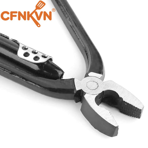 Pro Grade Auto Spring Loaded Safety Wire Pliers 9 Inch showing cutter and chrome finish