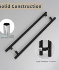 36 Inch Heavy Duty Push Pull Door Handle With Offset Design In Matte Black 304 Stainless Steel For Barn Glass Shower Interior And Exterior Doors Long Ladder Pull Rust Resistant Commercial Grade, pair