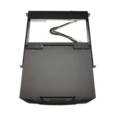 Slick Short Depth One U Rackmount Kvm Console With An 18 Point Five Inch Hd Lcd Screen and HDMI Plus USB Ports top view