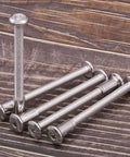 M6 X 50MM Furniture Screws With Barrel Nuts Kit 304 Stainless Steel heavy duty screws with hex drive, showing full thread and coarse pitch.