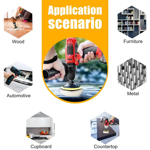Application scenarios for 7 Piece 3 Inch Wool Polishing Pads Kit with Hook and Loop Backing Pad and M10 Drill Adapter
