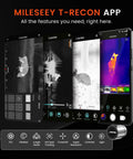 MileSee T-Recon app interface showing thermal imaging features for Night Vision Thermal Monocular For Android TNV30i.
