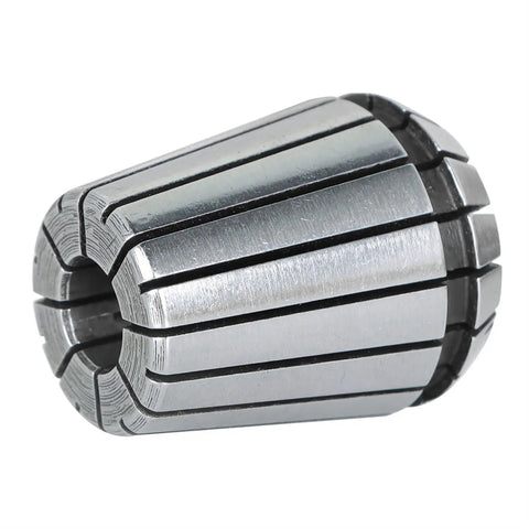 Close-up of a single ER32 steel spring collet from the 14 Piece ER32 Steel Spring Collet Set One Sixteenth Inch Through Three Quarters Inch For CNC Milling Chuck And Lathe Tool Holder Quick Clamp Durable High Precision Machining Accessory.