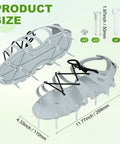 Lawn Aerator Shoes With Wrap Around Lacing And 22 Nails for Deep Soil Aeration in Yards, Patios and Gardens, shoe size 299x110 mm