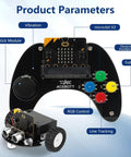 Wireless Micro Bit Controller For Robots With Built In Joystick And Four Responsive Buttons Ergonomic Grip For Makecode Coding Projects And STEM Learning A Totally Cool Gift For Kids And Teens, black micro:bit controller
