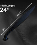 Durable Polypropylene Barong Style Black Sword For Training With Realistic Balance And Safe Sparring, 24 Inch Blade