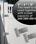 6 Inch Heavy Duty Door Hinges Set With 280 Lbs Capacity, 4 Pack Gate Hinges Including Screws, installed on wooden fence