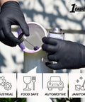Black Nitrile Gloves 6 Mil For Mechanics And Auto Shop Work Latex Free Powder Free Disposable Large Size Heavy Duty in use