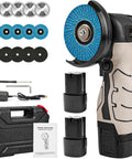 Powerful Cordless Angle Grinder Kit With 13000RPM Speed, Compact Mini Electric Grinding Tool, Includes 2x 16.8V 2000mAh Batteries
