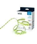 13Ft Multicolor LED Light Strip Base Kit With Extension For Easy Setup And Flowing Color Changing In Your Smart Home WiFi Enabled Works With Alexa And Google Assistant shown in packaging with green lights