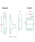 Diagram of 4 Pack RV Cabinet Door Latches And Catches Easy Install Push Latch For Cabinets In Trailers And Motorhomes.