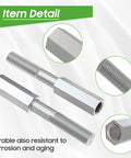 Heavy Duty Golf Cart Shock Absorber Extension Rod Pair Fit For Ezgo Club Car Lift Kits showing hexagonal ends and threaded design.