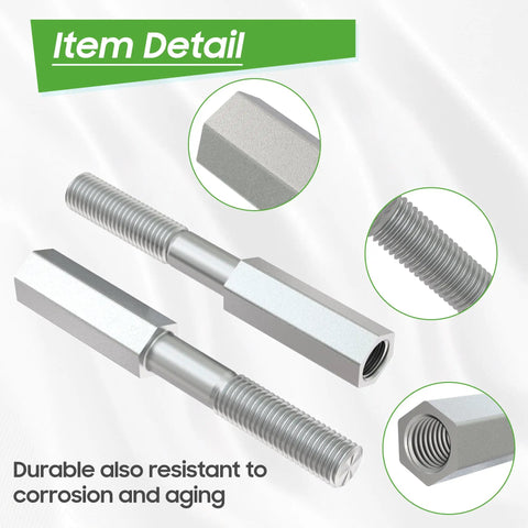Heavy Duty Golf Cart Shock Absorber Extension Rod Pair Fit For Ezgo Club Car Lift Kits showing hexagonal ends and threaded design.