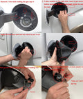 Steps showing installation of Durable Fuel Door Hinge Pin With Gas Door Spring For 2009 2014 Ford F150 And 2010 2014 Lincoln Mark LT Permanent Gas Cap Repair Kit Metal Durable Kit For Lasting Seal And Easy Install