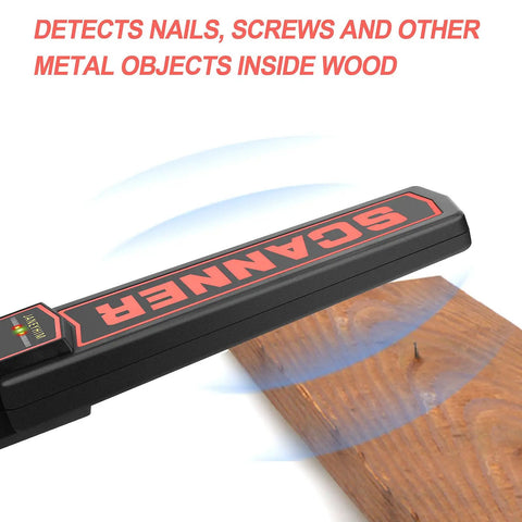 Beefed Up Handheld Metal Detector Wand For Security Scanning And Nail Finding With No Hassle Rechargeable Battery And Sweet Performance For Woodworking And Job Sites