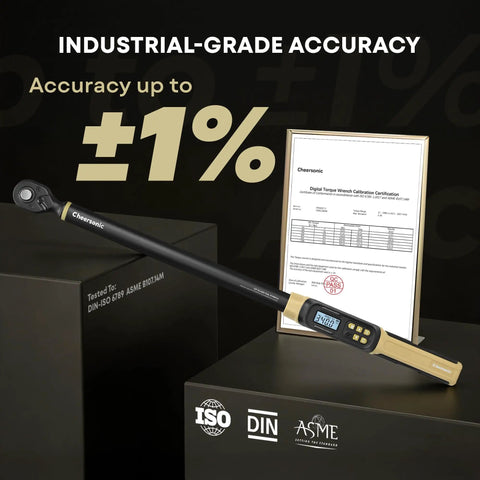 Pro Digital Torque Wrench Half Drive With 12.5 To 250.7 Ft Lb Range Plus Or Minus 1 Percent Accuracy LCD Readout in display box