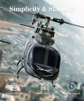 Ultra Realistic 27 To 1 Scale RC Helicopter With Auto Hover Bell OH 58 Style in flight showcasing stability and control features