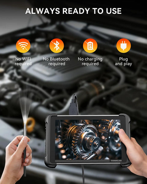 Slim 5.5mm Endoscope Camera With 2MP HD Borescope And 6 LED Lights For Auto And Home Diagnostics TES102 See Every Nook In Tight Spaces And Diagnose Car Engines Pipes And Appliances Like A Pro, handheld tablet view