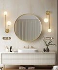 Dope Gold Double Ball Glass Wall Sconce Mid Century Modern Living Room Bedroom Hallway Light With Up Down Left Right Mount G9