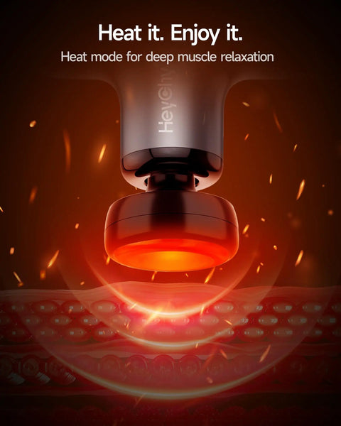 Mini Massage Gun With Heat For Deep Tissue Relief, Portable Percussion Massager in heat mode for muscle relaxation