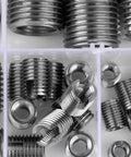 50 Pcs 302 Stainless Steel Inner Thread Self Tapping Thread Inserts Set For Metal Repair And Reinforcement in assorted sizes