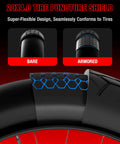Puncture Proof Tire Insert For 20x4 Fat Bike Tires With 15mm Anti-Puncture Layer shown on armored and bare setups