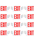 12 Pack Exit Signs With Emergency Lights Red 6-Inch High Letters Adjustable LED Side Lighting Backup Battery 120-277V
