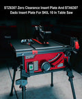 Zero Clearance Insert Plate And Dado Insert Plate Upgrade For 10 Inch Table Saw TS6307 00 Delivers Killer Precision 90 Degree Cuts STZ6307 And STA6307 Combo Pack Easy Install Solid Fit Great Upgrade For Your Dado Work.