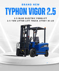 2025 Heavy Duty Electric Forklift 2.5 Ton Capacity Rock Solid Steel Chassis Smooth Hydraulic Controls Premium Industrial Hauler in blue.
