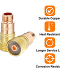 Gas Lens Collet Bodies Kit Pro Grade Five Piece Set For TIG Torch Consumables 17GL332, durable copper, corrosion resistant