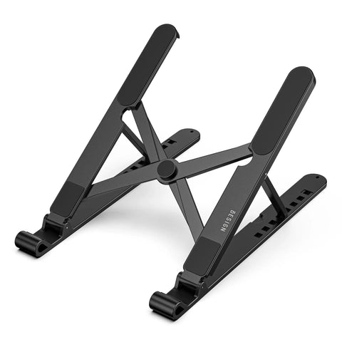 Ergonomic Laptop Stand For 10 To 14 Inch Laptops Portable Riser With 8 Adjustable Angles From 25 To 45 Degrees And Height From 3.5 To 6.3 Inches Fits Notebook Computers Black