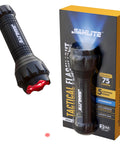 Go-To Five Lighting Modes Tactical LED Flashlight With Laser Pointer, UV Blacklight, Green Light, Magnetic Bottom next to box