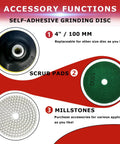 Accessory functions for 4 inch pads in Powerful 860W 110V Wet Polisher Grinder With Variable Speed Control Low Noise Wet Buffer
