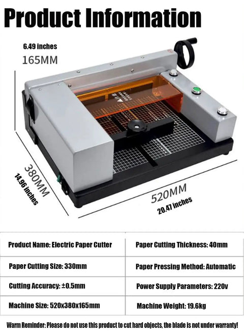 Auto Paper Cutter For A4 Size Heavy Duty Desktop Paper Trimmer With Double Safety Electric Cutting Machine for graphic shops