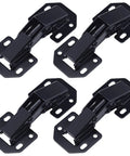 30 Pack Hidden Cabinet Hinges For Frameless Kitchen Cabinets, 110 Degree Surface Mount Concealed Hinges, black