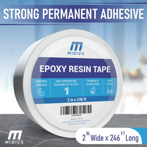 Heavy Duty Epoxy Resin Tape for Molding and River Tables, Heat Resistant Silicone Release Tape, 2 Inch Wide, 246 Feet Long roll